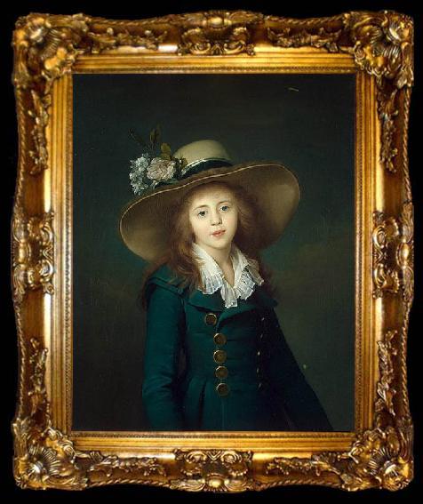 framed  Jean-Louis Voille Portrait of Elisaveta Alexandrovna Demidov, nee Stroganov (1779-1818), here as Baronesse Stroganova, ta009-2
